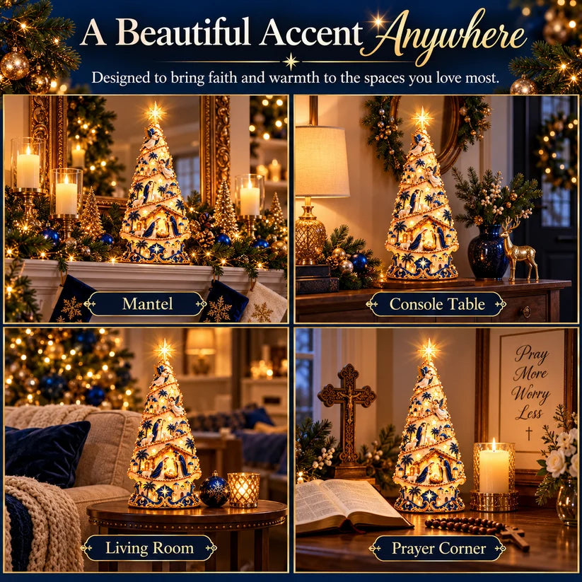 ⭐ Bethlehem Nativity Light-Up Christmas Tree – Faith-Inspired Holiday Display