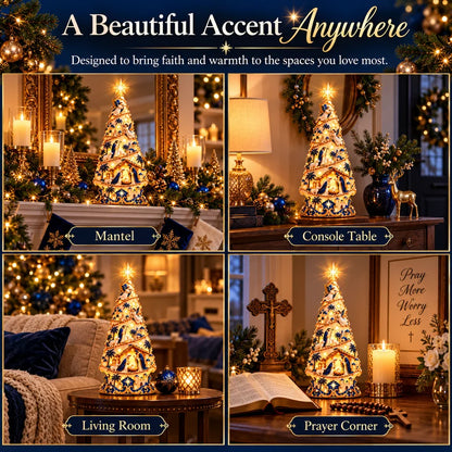 ⭐ Bethlehem Nativity Light-Up Christmas Tree – Faith-Inspired Holiday Display