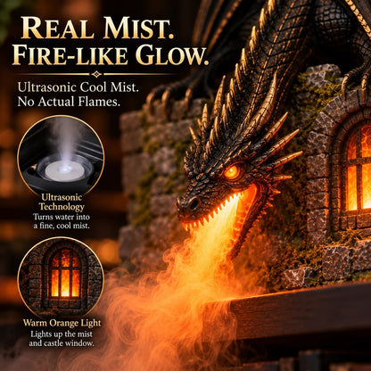 🐉 Dragon Mist Diffuser – Glowing Fire-Breathing Fantasy Bookshelf Decor