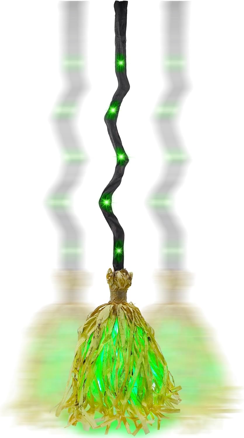 Animated Halloween witch broom shaking motion