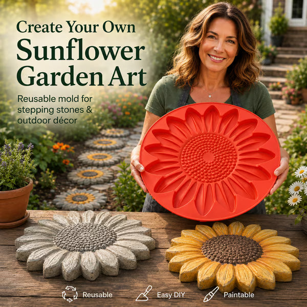 🌻 Reusable Sunflower Stepping Stone Mold!!!