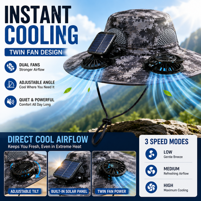 🔥HOT SALE NOW 45% OFF🔥Solar Cooling Sun Hat – Portable Fan Cap