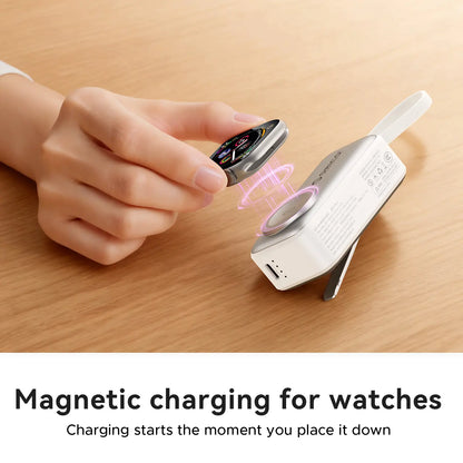 4-in-1 Folding Chargeable Portable Power Bank with Integrated Cable