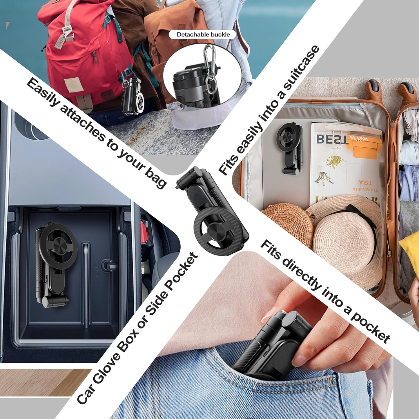 4-in-1 Magnetic Selfie Stick Tripod with Bluetooth Remote