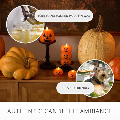 🎃Flameless Jack-O'-Lantern Candles Battery Operated with 6 Hour Timer