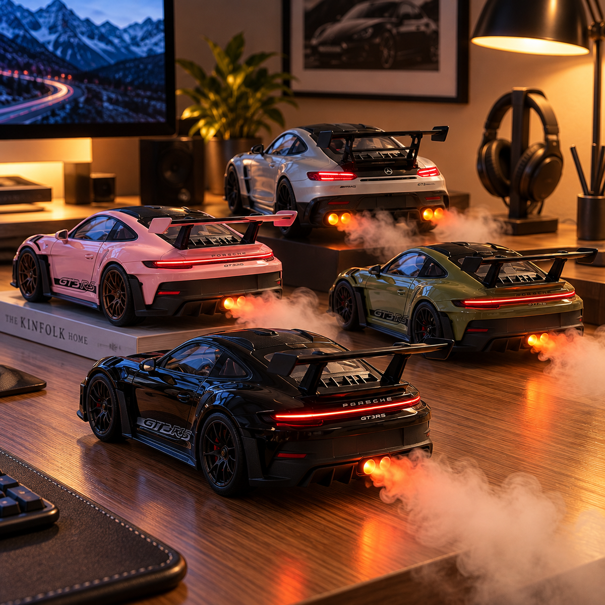 🏎️💨 Sports Car Exhaust Mist Humidifier – LED Light-Up Desk Decor & Unique Gift for Car Lovers 🎁
