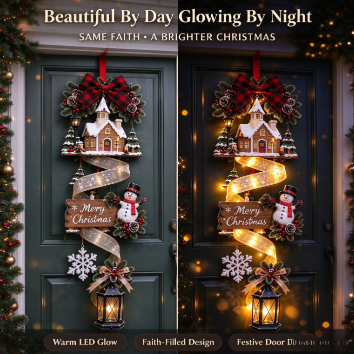 ⛄ ✨Snowman Christmas LED Door Cascade Decor✨
