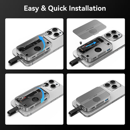 Acasis 10Gbps Magnetic Docking Station & SSD Enclosure for iPhone 17/16/15 Series