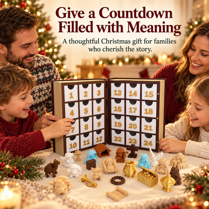 🎁3D Bible Advent Calendar with 24 Nativity Miniatures & Verse Cards