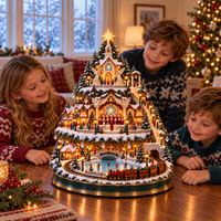 😇Angel Choir Christmas Village Tree with Train😇
