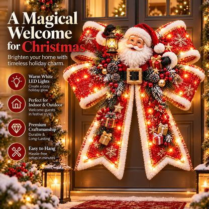 🎀🎄 Christmas Magic Bow Door Hangers – Oversized Light-Up Holiday Bows in 6 Festive Styles