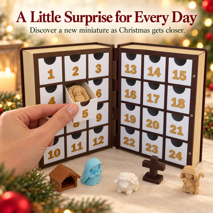 🎁3D Bible Advent Calendar with 24 Nativity Miniatures & Verse Cards
