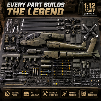 🔥LAST DAY 49% OFF🚁 Attack Helicopter Model Kit – Build Your Own Military Aviation Legend