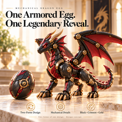 🐉 Mechanical Dragon Egg – Armored Winged Dragon Design Concept