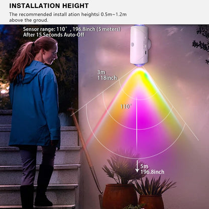 7-Color Rechargeable Wireless Motion Sensor Wall Sconce