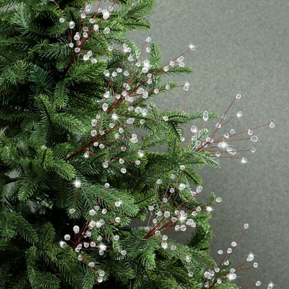 🎄8 Pcs Acrylic Crystal Christmas Tree Picks, 11.8 Inch with Bead Drop