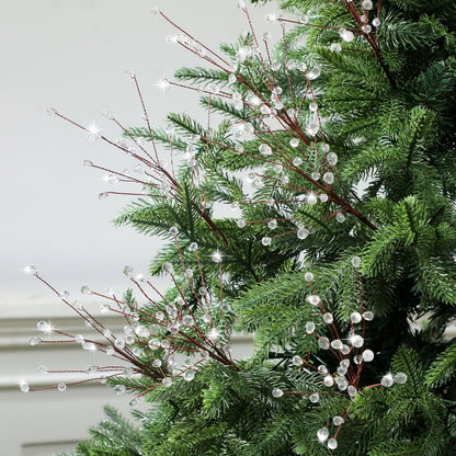 🎄8 Pcs Acrylic Crystal Christmas Tree Picks, 11.8 Inch with Bead Drop