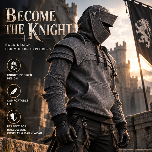 ⚔️ Become the Knight™ Armor-Inspired Hoodie – Medieval Fantasy Style for Everyday Wear