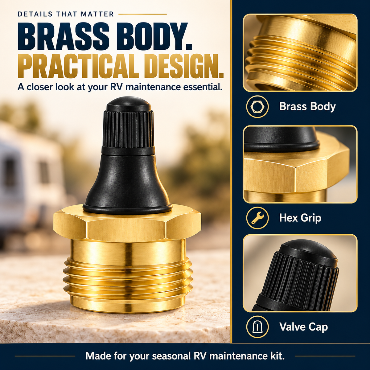 🚐 Brass RV Blow Out Plug – Make Water Line Winterizing Easier
