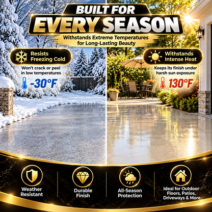 ✨ High-Gloss Marble-LookEpoxy Self-Leveling Floor Coating– Transform Garages, Basements, Courtyard & Workshops