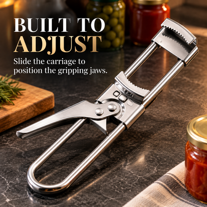 🍾 Adjustable Stainless Steel Jar & Bottle Opener – Multi-Size Grip for Tight Lids & Caps ✨