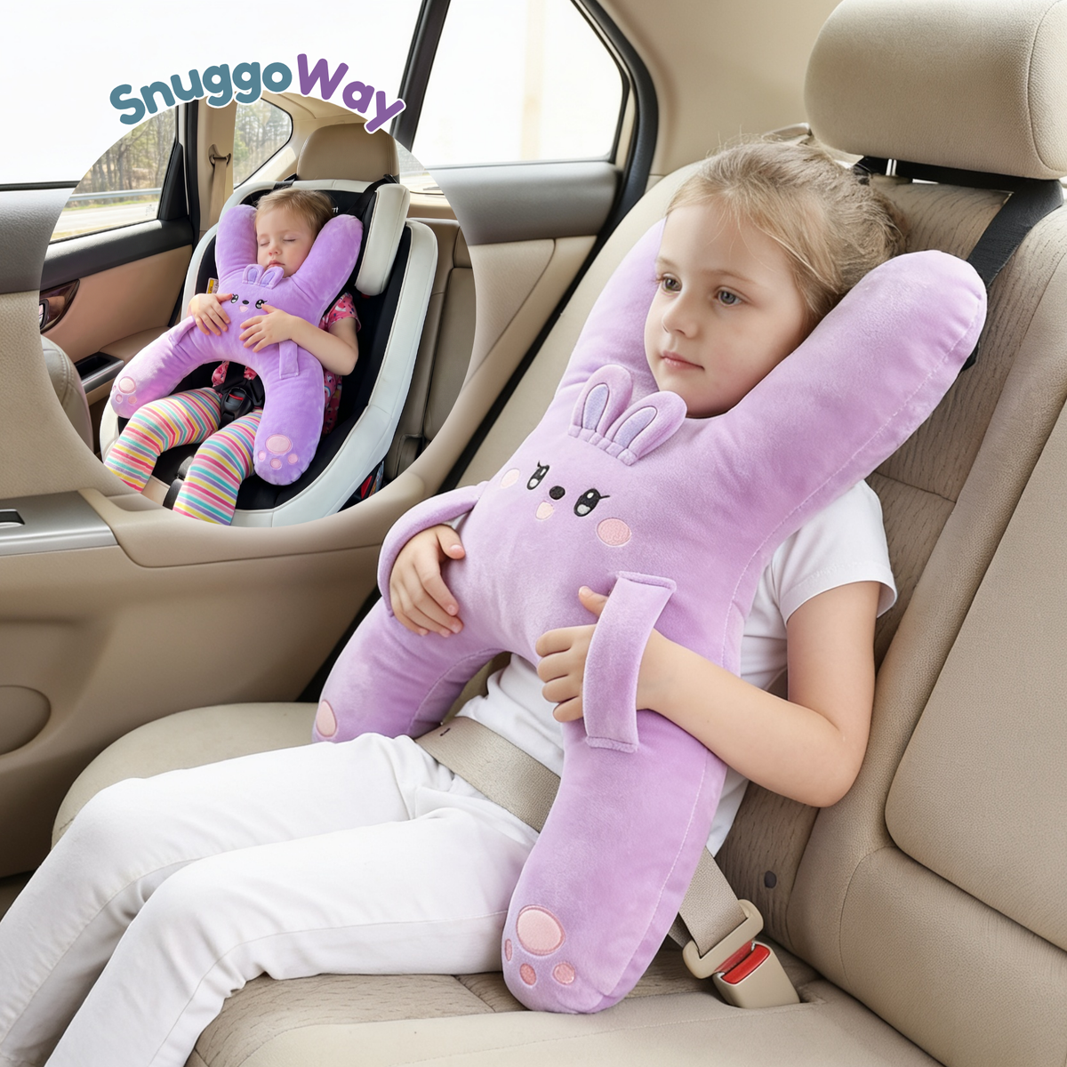 Kids X-Shaped Travel Hug Pillow 🧸 Cozy Car Nap Buddy