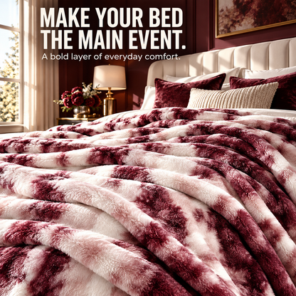 Premium Bubble Fleece Throw Blanket, Color Block Design Soft Sofa Blanket for Luxury Home