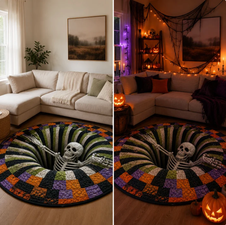 💀 Skeleton Portal Rug – Make Guests Look Twice This Halloween