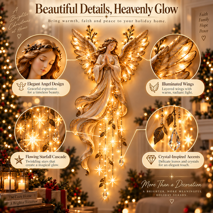 ✨Guardian Angel Starfall – Illuminated Christmas Wall Décor