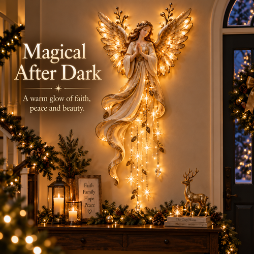 ✨Guardian Angel Starfall – Illuminated Christmas Wall Décor