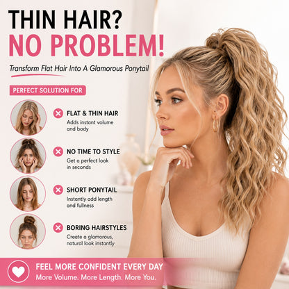Instant Glam Curly Claw Clip Ponytail Extension|Add Gorgeous Volume & Length In Seconds