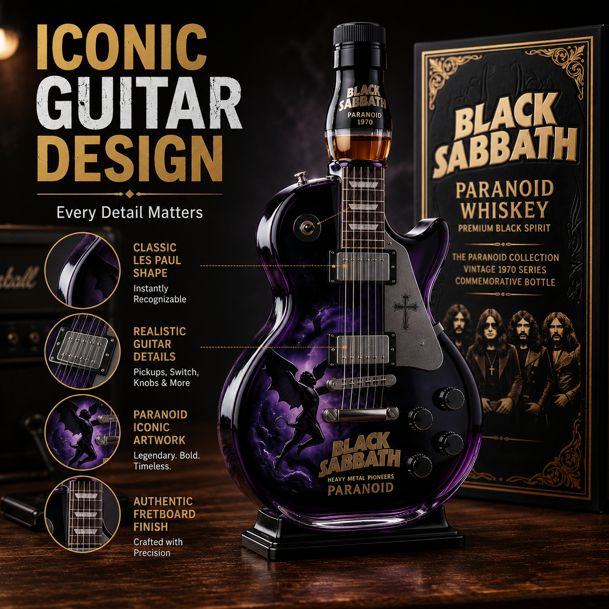 Black Sabbath Guitar Bottle