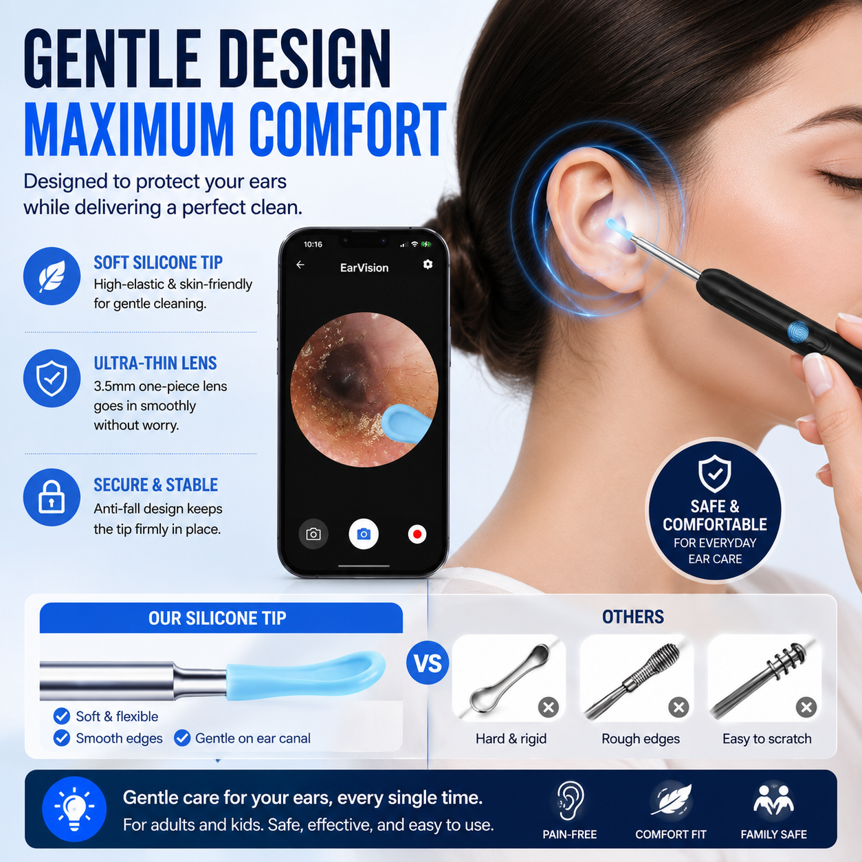 Ear Hygiene Set, HD Visual Earwax Removal Tool with Camera