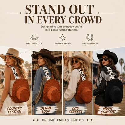 🔥Western Cowboy Hat Backpack – Cowgirl Festival & Concert Bag