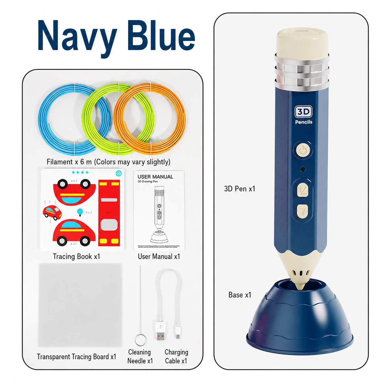 Navy Blue - Includes 6m filament