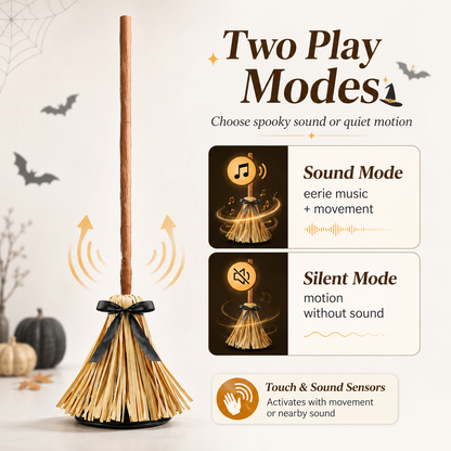 🔥Dancing Witch Broom Touch Activated Halloween Decorations