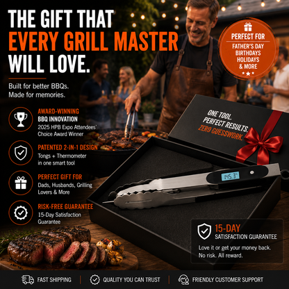 🔥2-in-1 BBQ Tongs with Digital Meat Thermometer