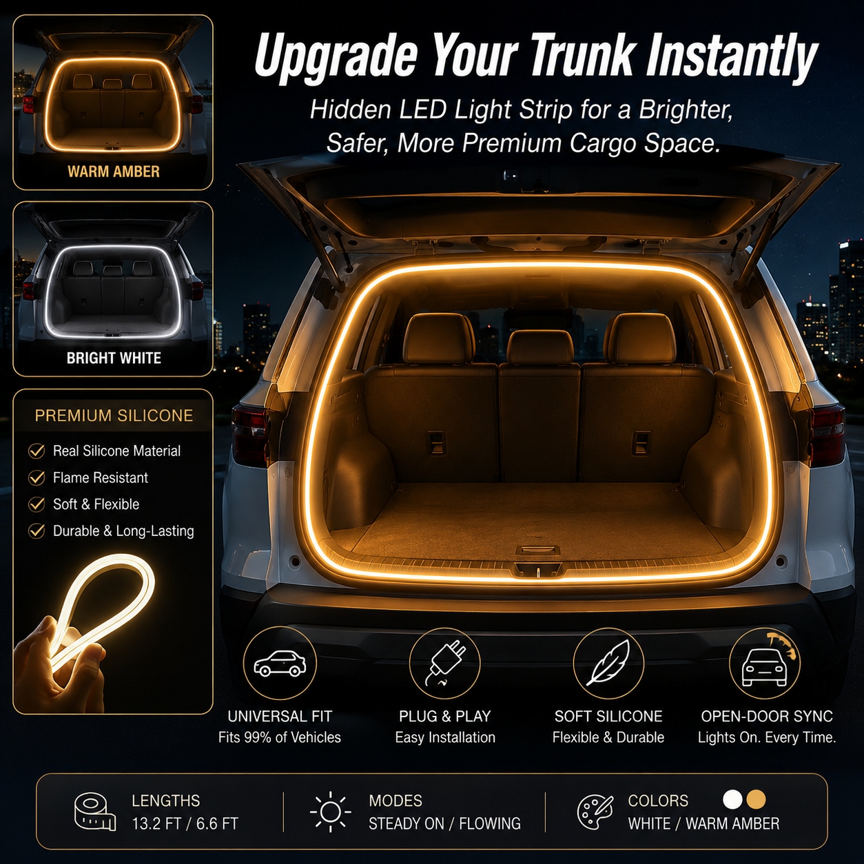 ✨Automatic Sensing Car Trunk LED Light Strip