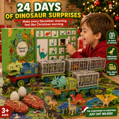 24-Day Dinosaur Train Advent Calendar with Pull-Back Cars & Play Map