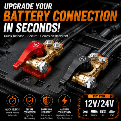 🚗🔋Quick-Release Battery Terminal Connectors with 25mm M8 Bolts