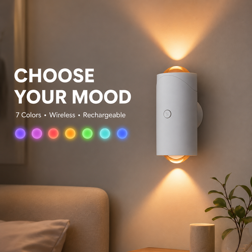 7-Color Rechargeable Wireless Motion Sensor Wall Sconce