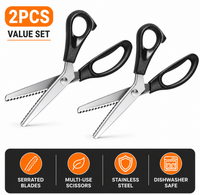 2PC【Black】Zigzag Lace Craft Scissors