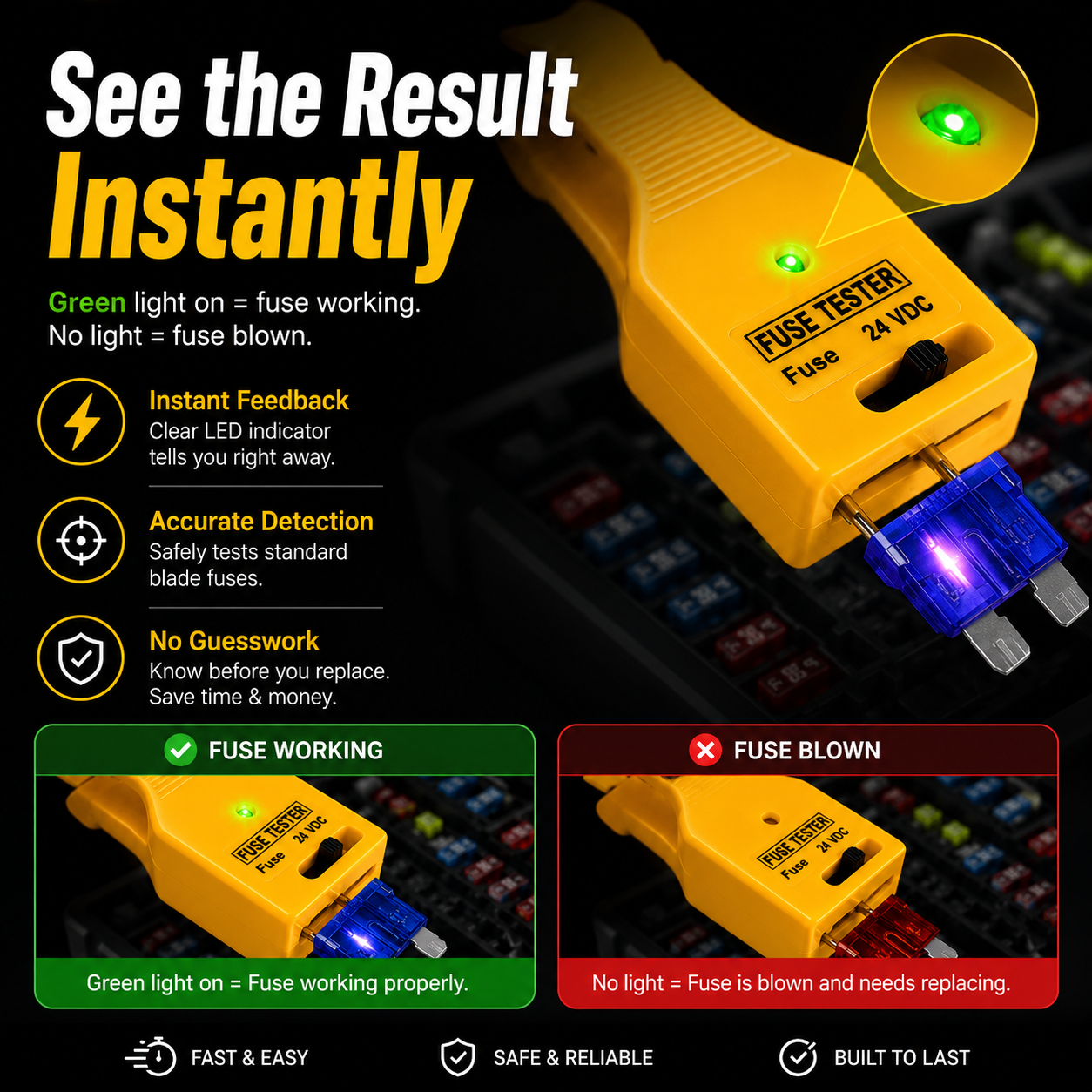 🚗 2-in-1 Automotive Fuse Tester Puller – Fast LED Fuse Check & Safe Removal