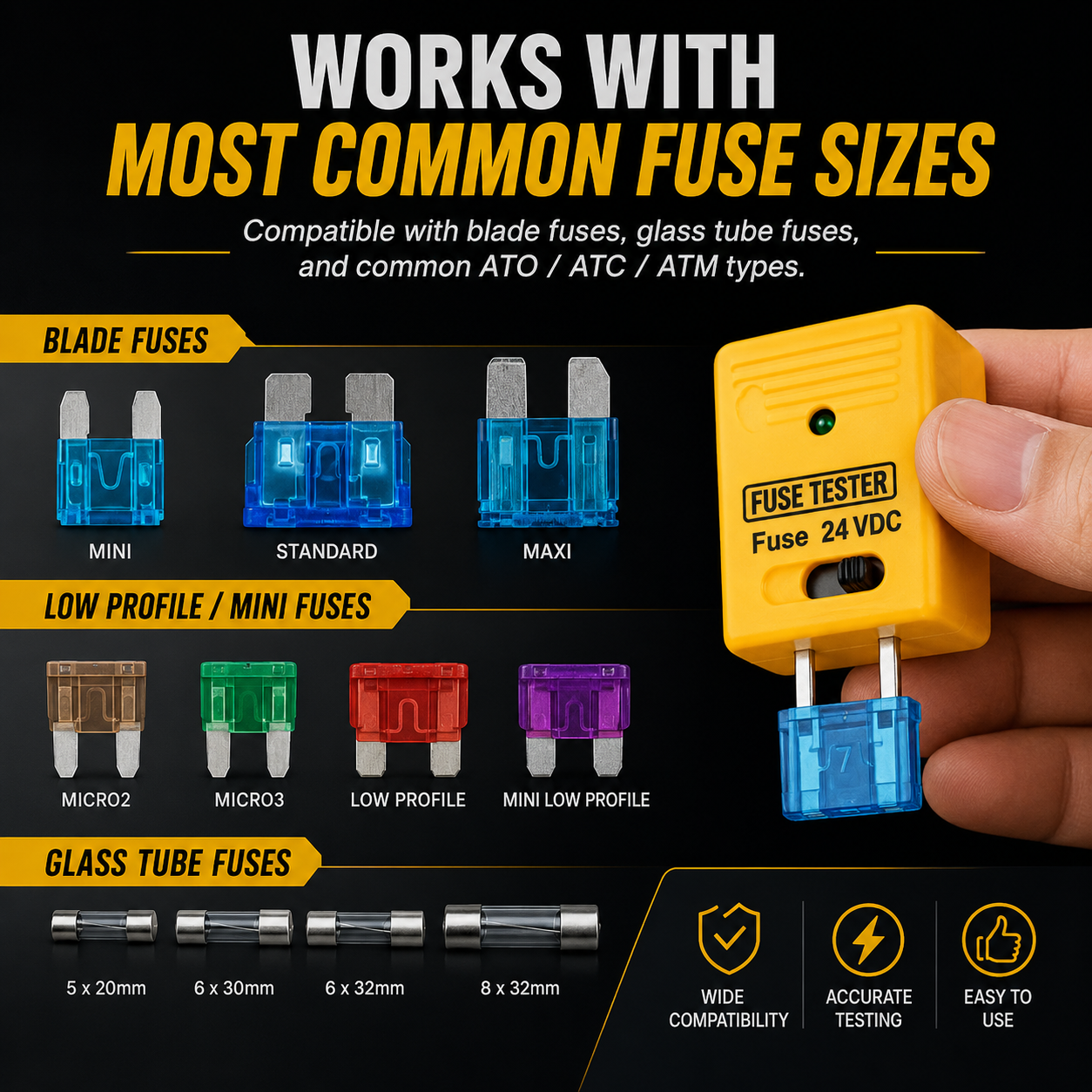 🚗 2-in-1 Automotive Fuse Tester Puller – Fast LED Fuse Check & Safe Removal