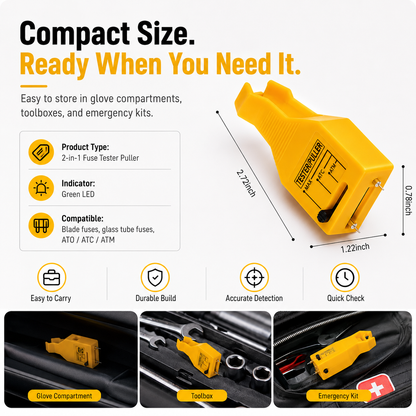 🚗 2-in-1 Automotive Fuse Tester Puller – Fast LED Fuse Check & Safe Removal