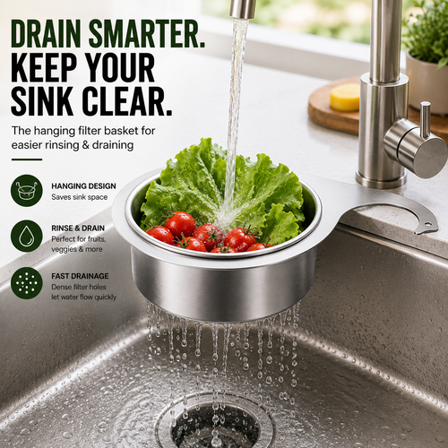 Stainless Steel Swan Sink Hanging Filter Basket