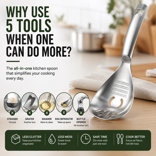 All-in-One Stainless Steel Kitchen Spoon