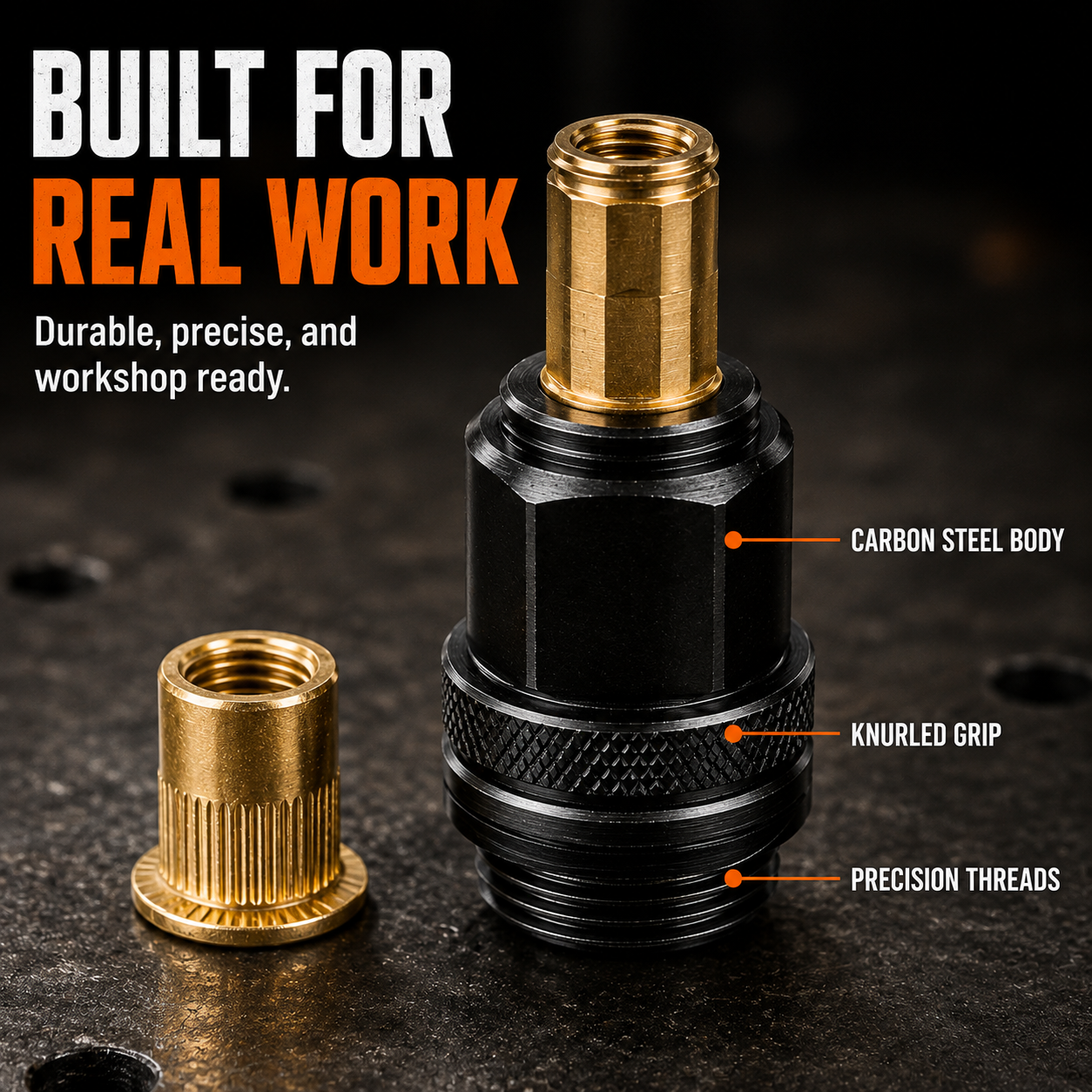 🔧Complete Drill-PoweredRivet Nut Kit - M3-M8 ThreadedInsert Tool Set