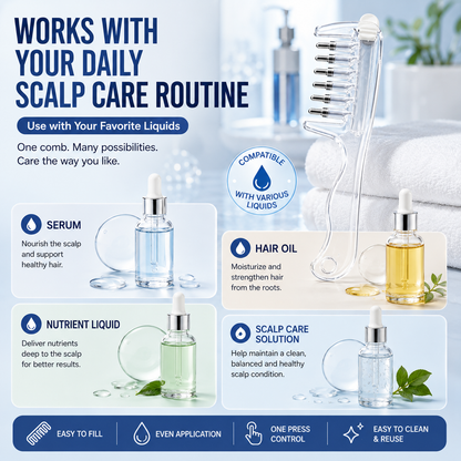 Scalp Care Serum Applicator Crystal Comb – Apply & Massage in One Step