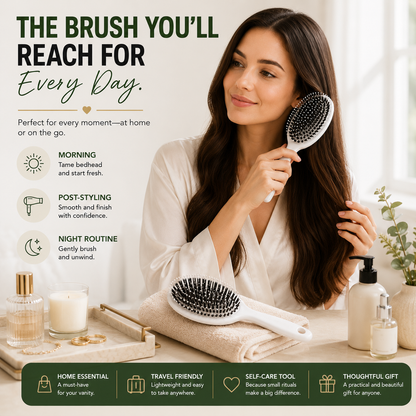 ✨ Dual-Bristle Detangling & Scalp Massage Hair Brush
